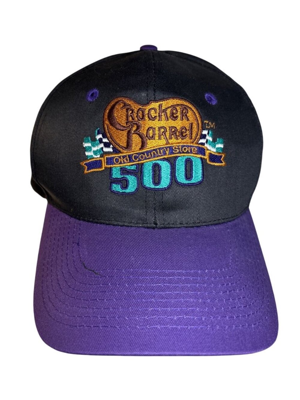 Cracker Barrel 500 Nascar Snapback Hat Black & Purple Embroidered Racing EUC
